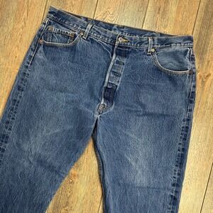 Levis 501 Original Fit Mens Jeans 40x30 Blue Straight Leg Button Fly Denim